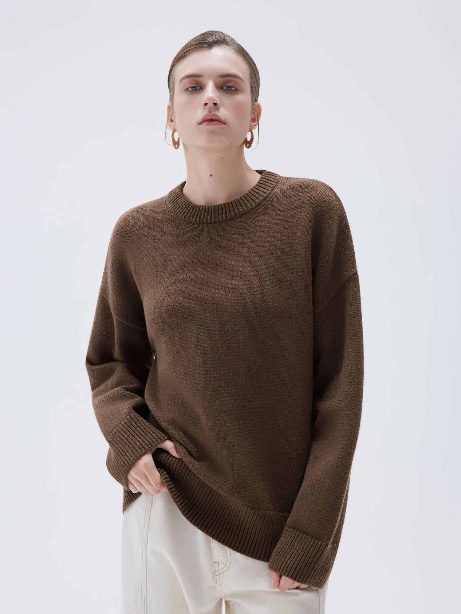 Cashmere Oversized Crew Neck Sweater