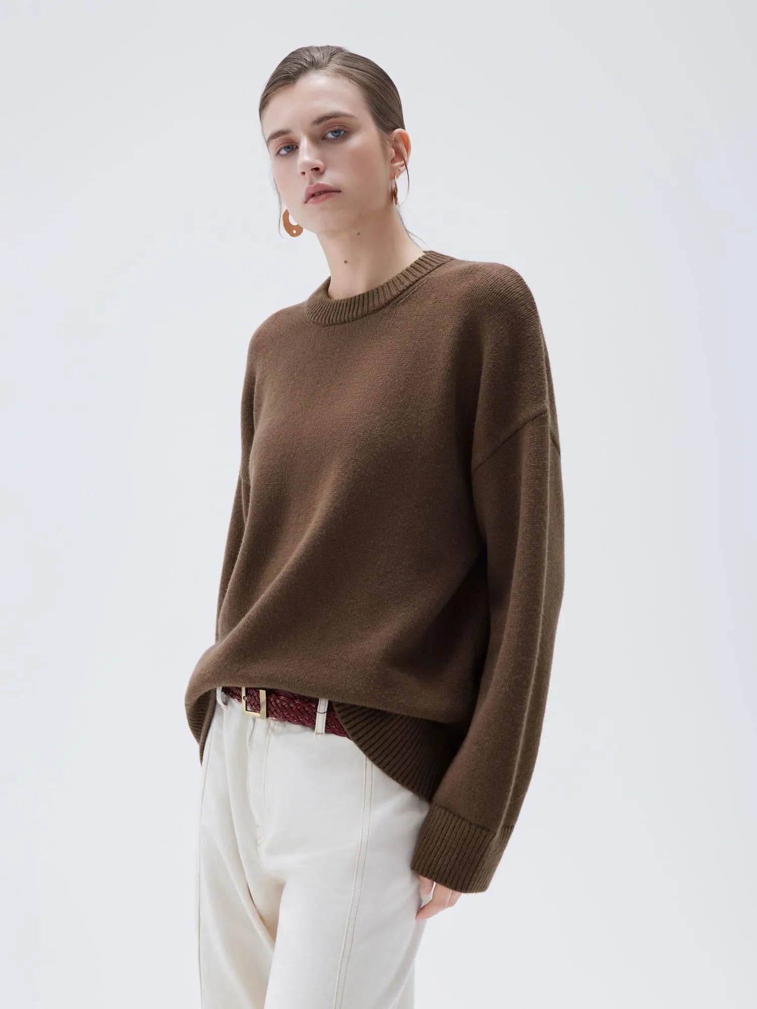 Cashmere Oversized Crew Neck Sweater