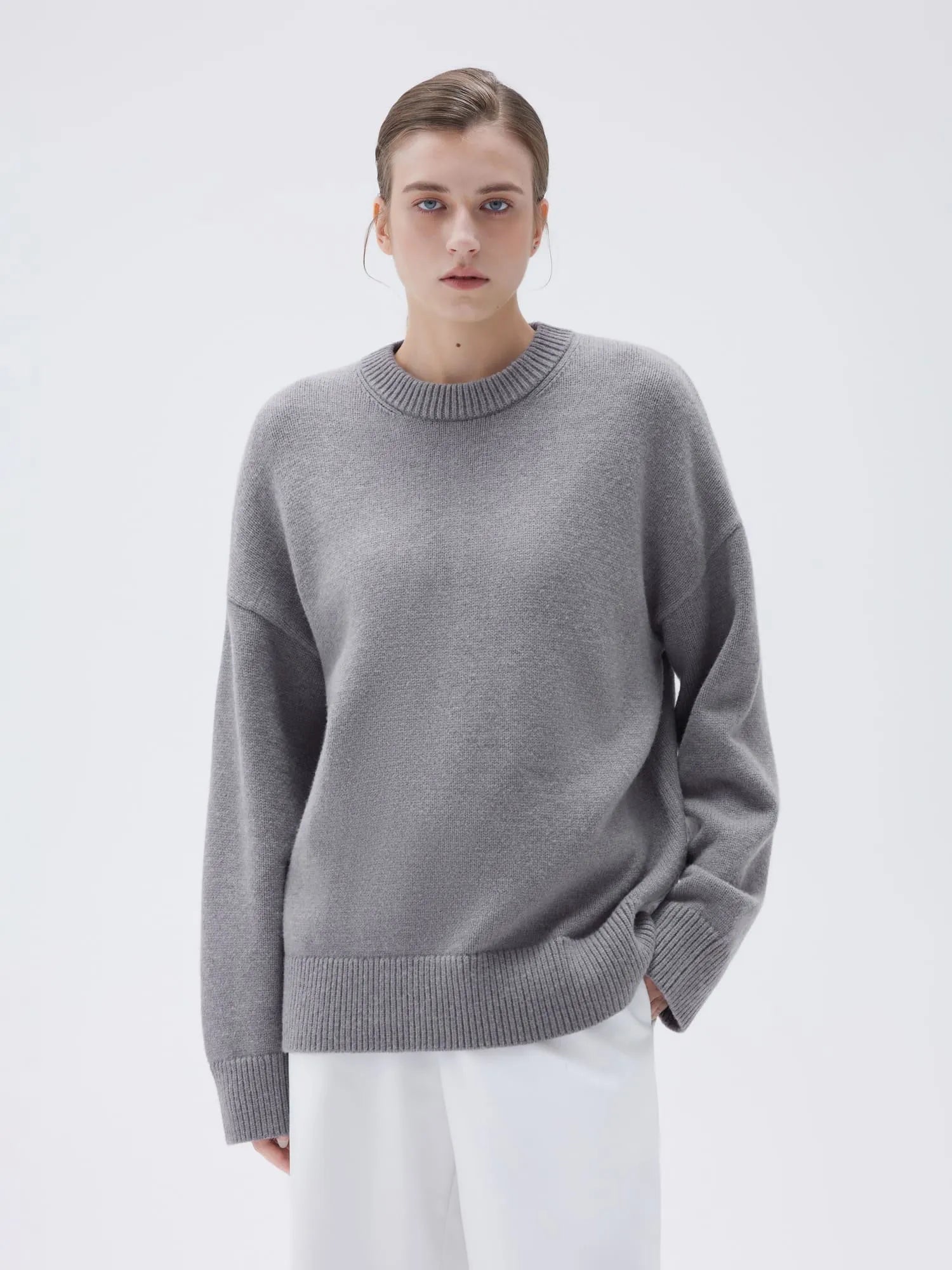 Cashmere Oversized Crew Neck Sweater
