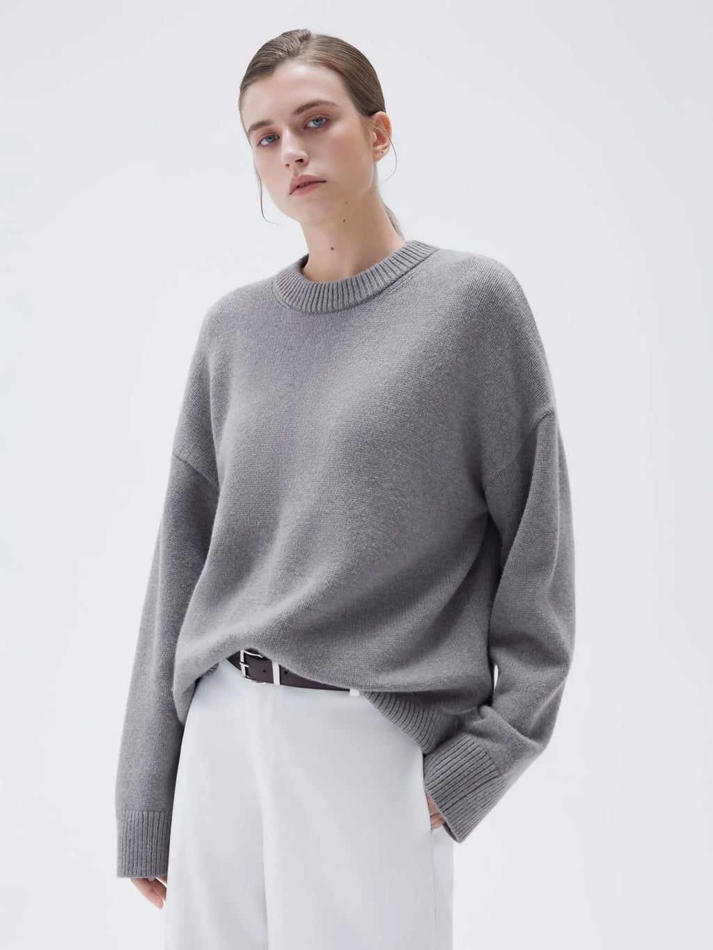 Cashmere Oversized Crew Neck Sweater