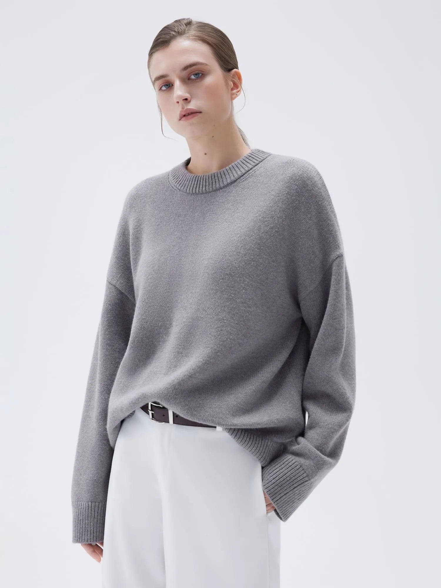 Cashmere Oversized Crew Neck Sweater