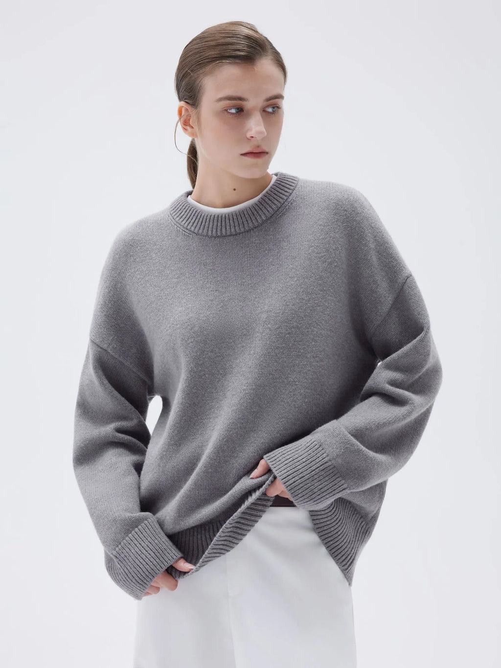 Cashmere Oversized Crew Neck Sweater