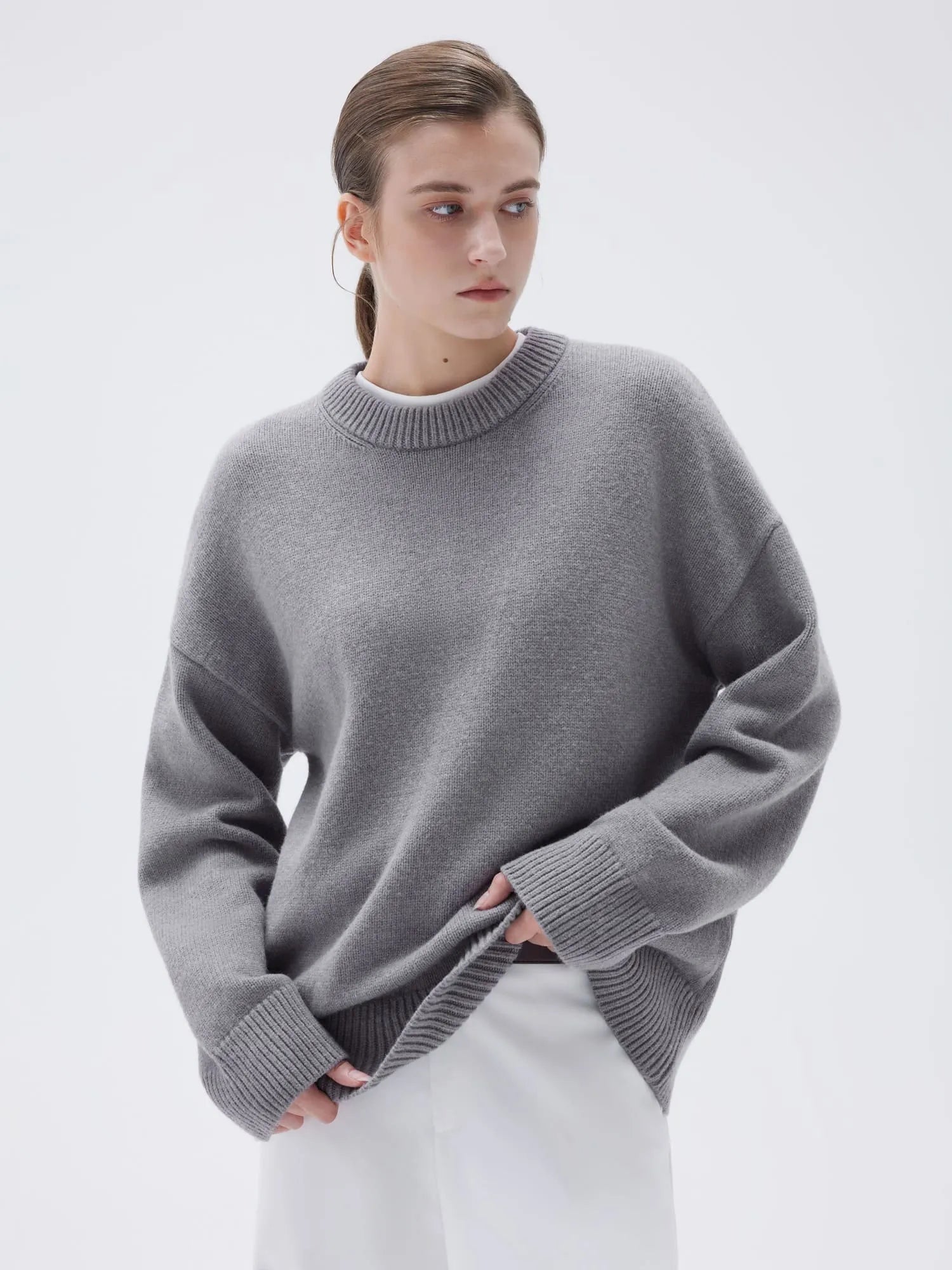 Cashmere Oversized Crew Neck Sweater