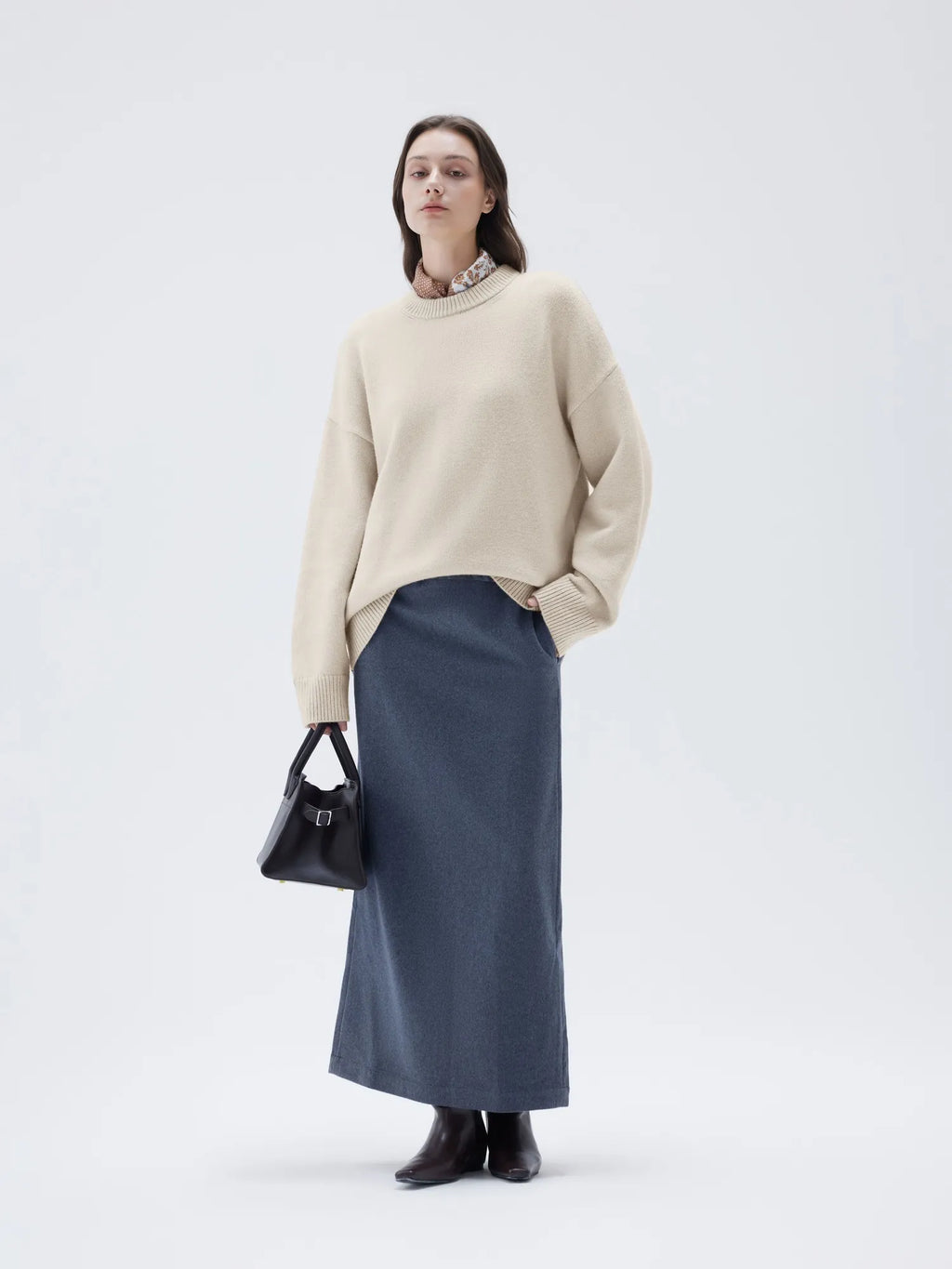 Cashmere Oversized Crew Neck Sweater