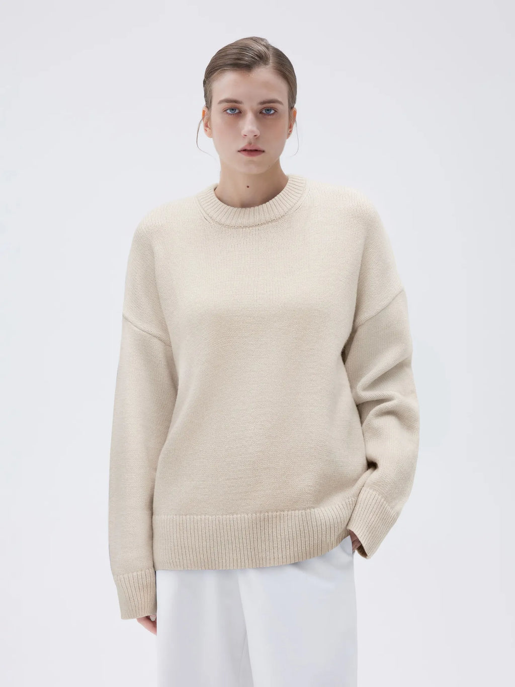 Cashmere Oversized Crew Neck Sweater