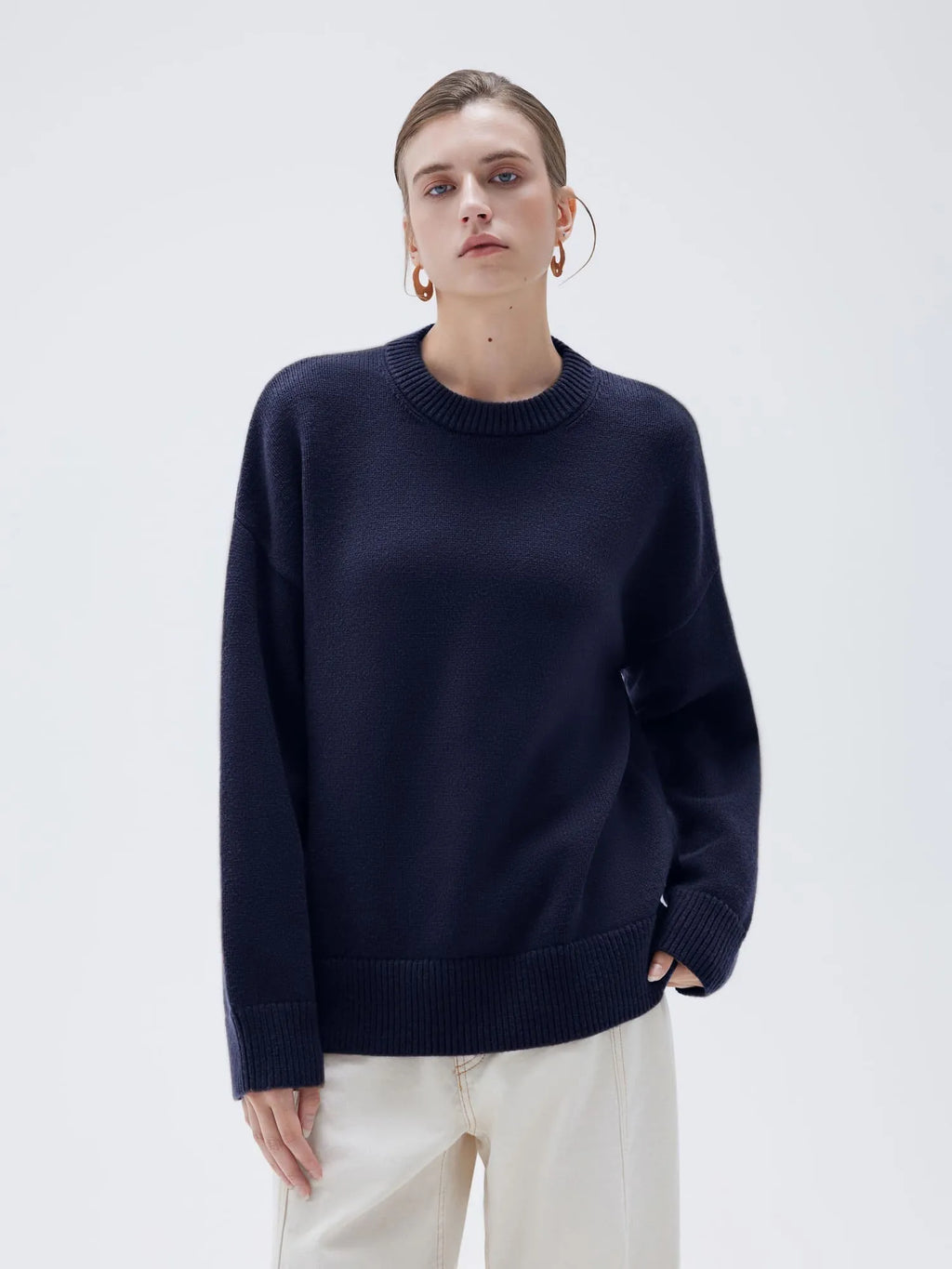 Cashmere Oversized Crew Neck Sweater