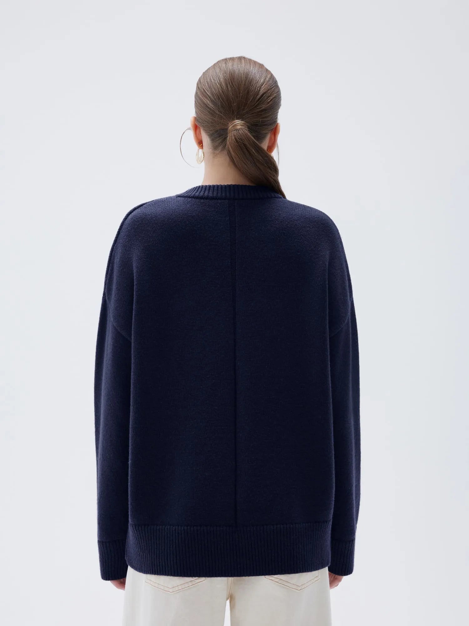 Cashmere Oversized Crew Neck Sweater