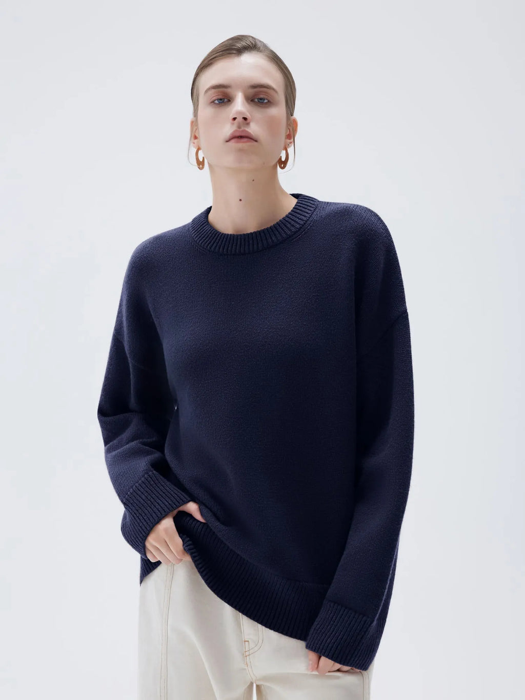 Cashmere Oversized Crew Neck Sweater