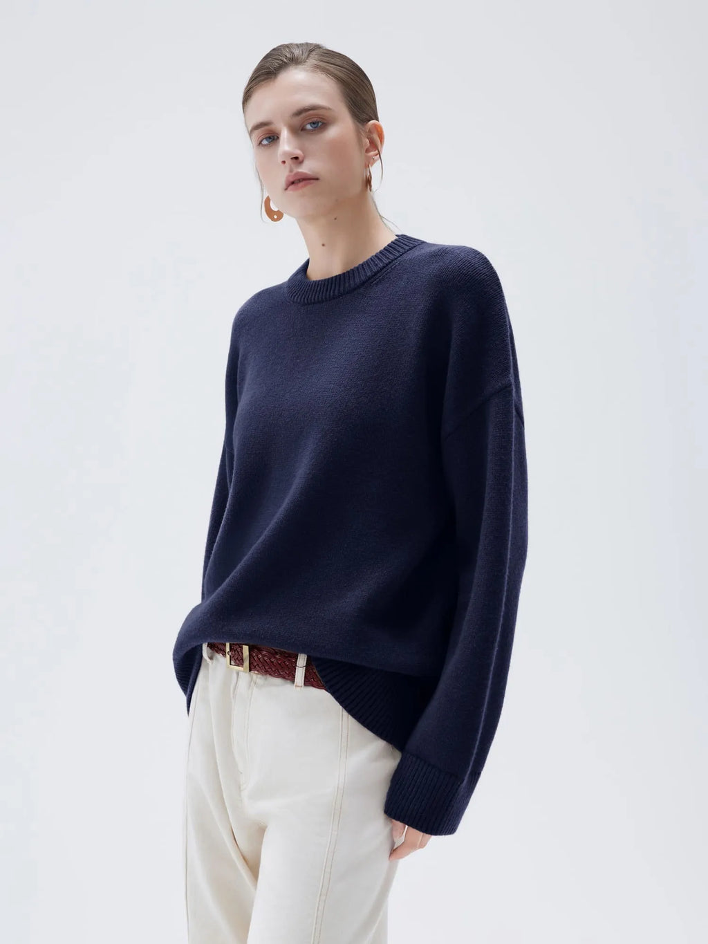 Cashmere Oversized Crew Neck Sweater