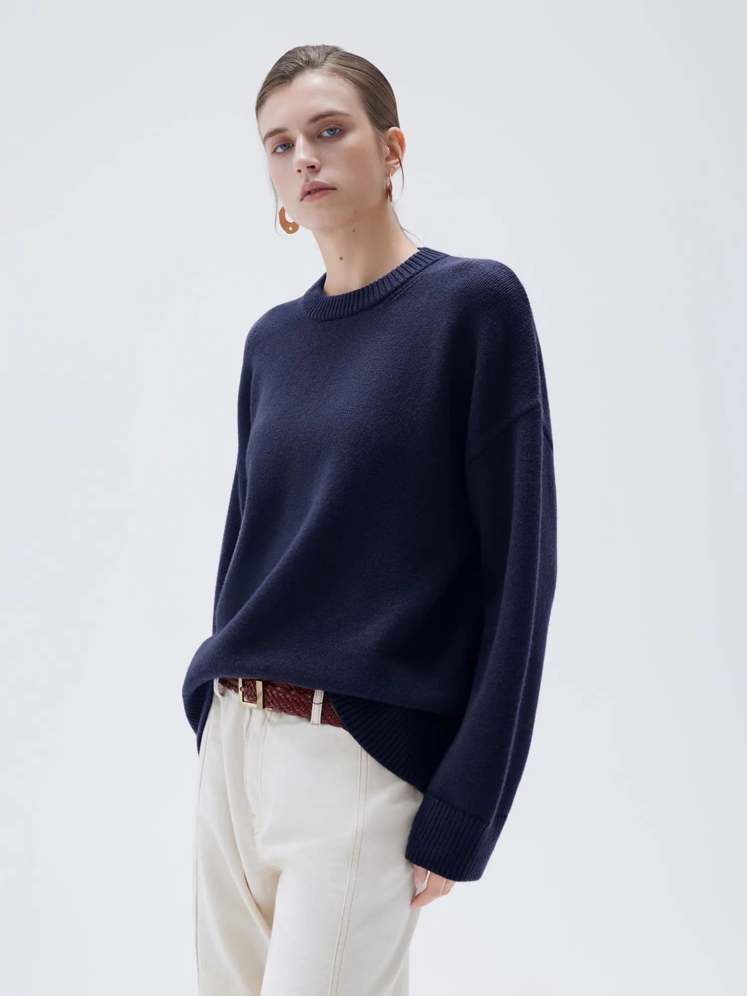 Cashmere Oversized Crew Neck Sweater