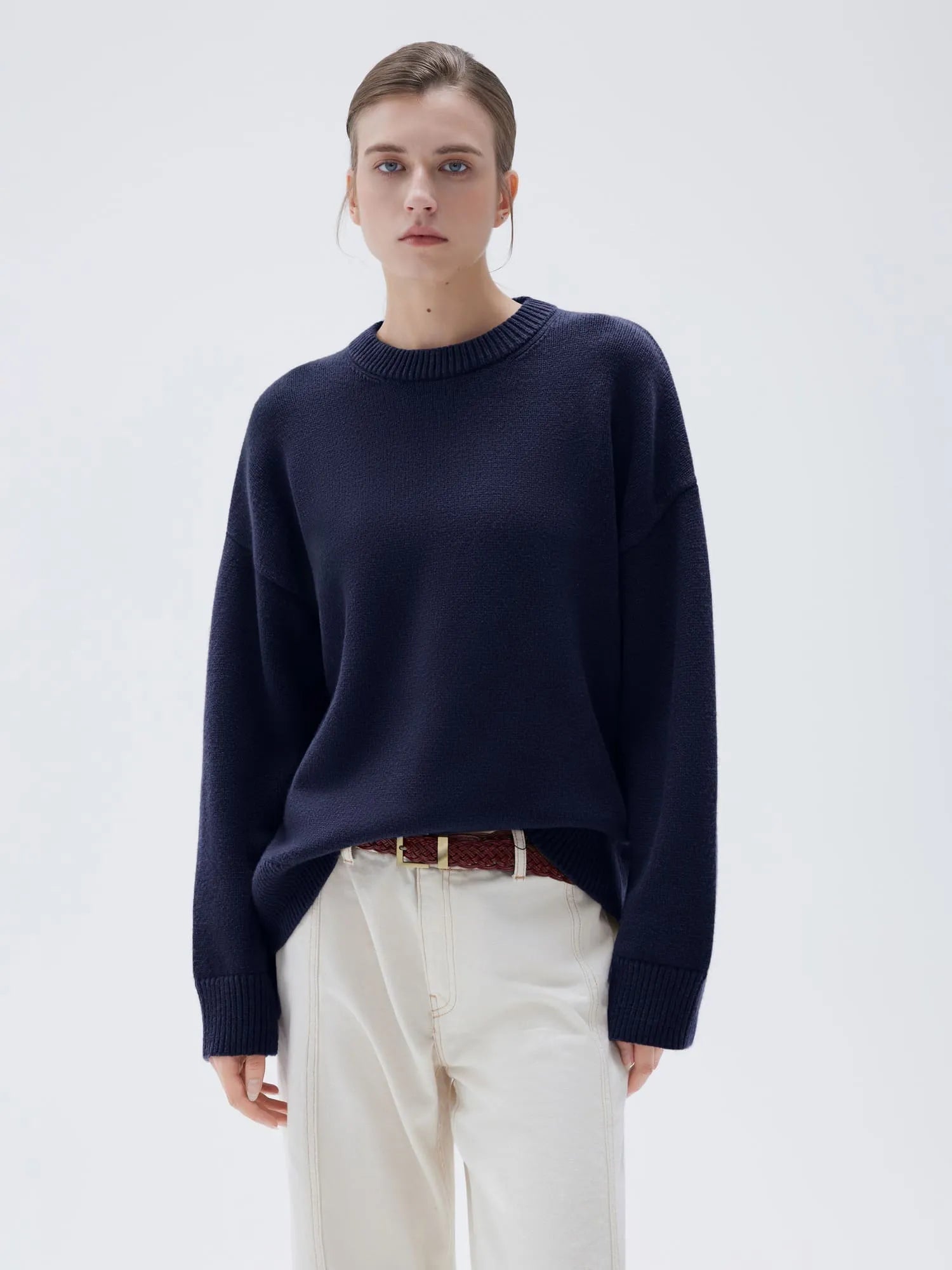 Cashmere Oversized Crew Neck Sweater