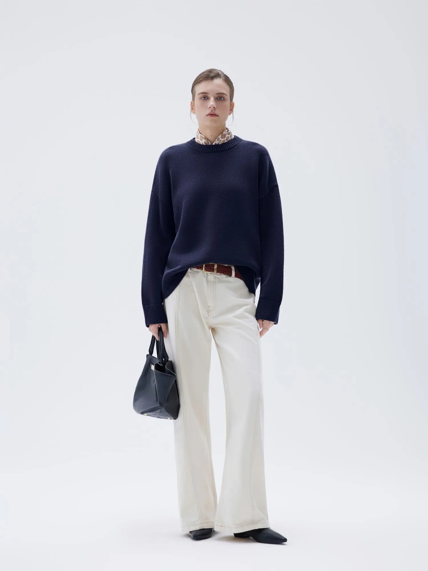Cashmere Oversized Crew Neck Sweater