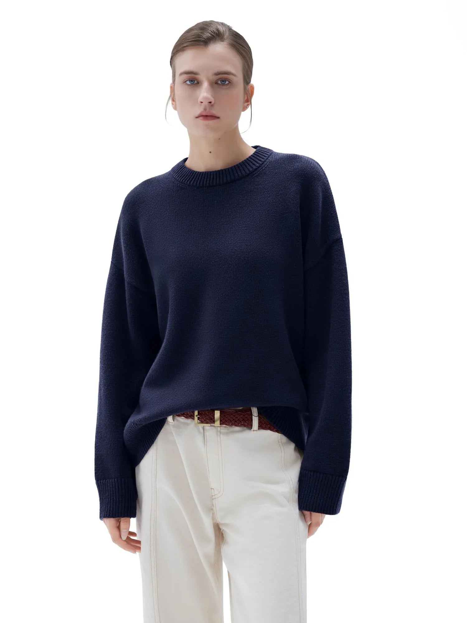 Cashmere Oversized Crew Neck Sweater