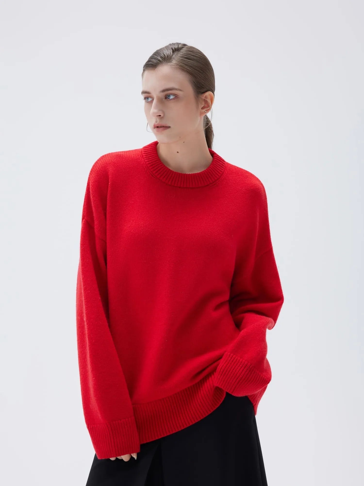 Cashmere Oversized Crew Neck Sweater