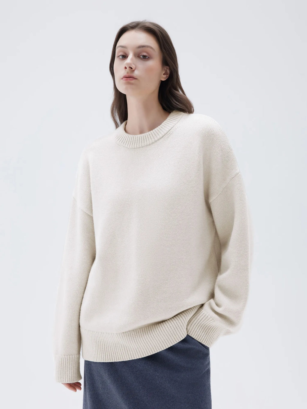 Cashmere Oversized Crew Neck Sweater