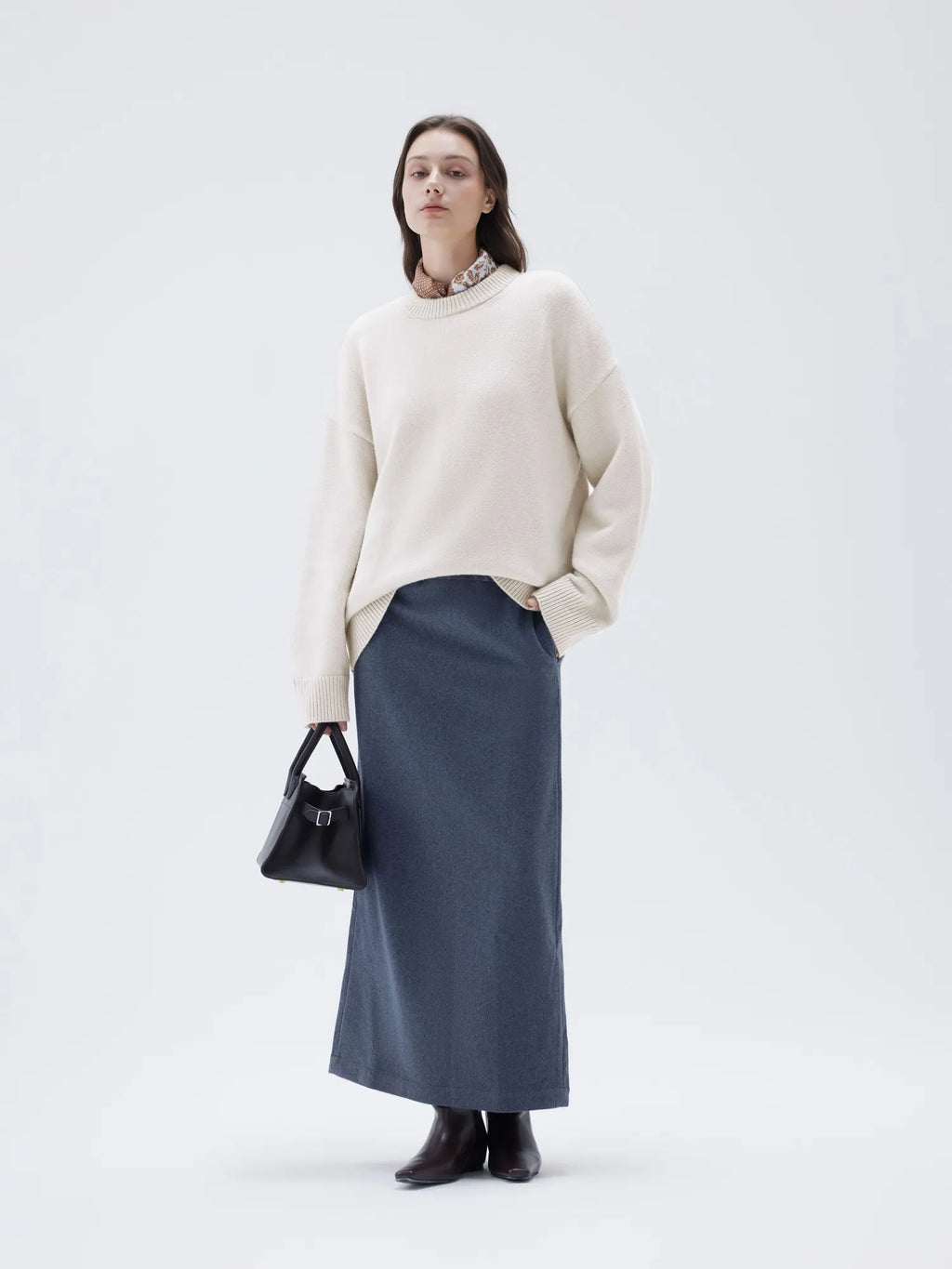 Cashmere Oversized Crew Neck Sweater