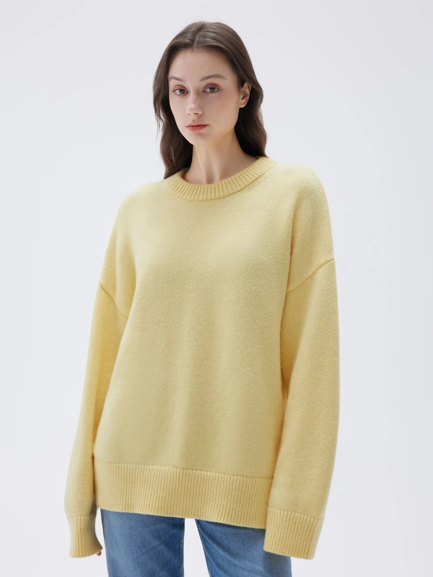 Cashmere Oversized Crew Neck Sweater