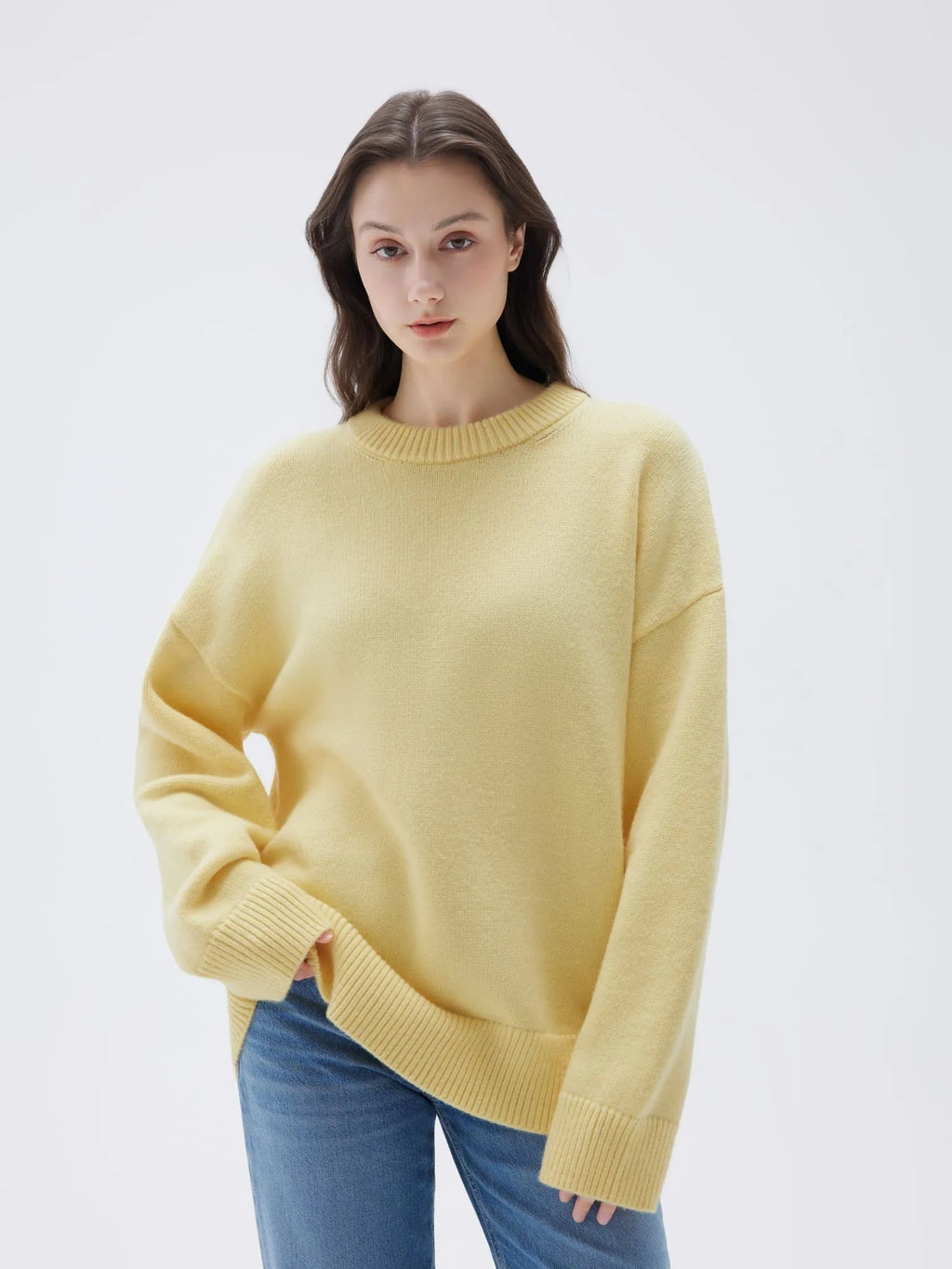 Cashmere Oversized Crew Neck Sweater