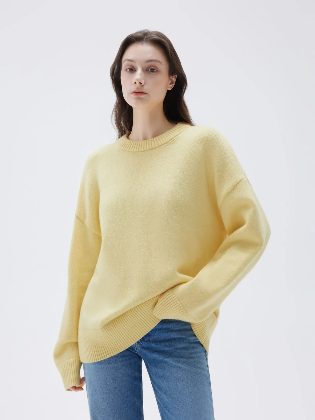 Cashmere Oversized Crew Neck Sweater