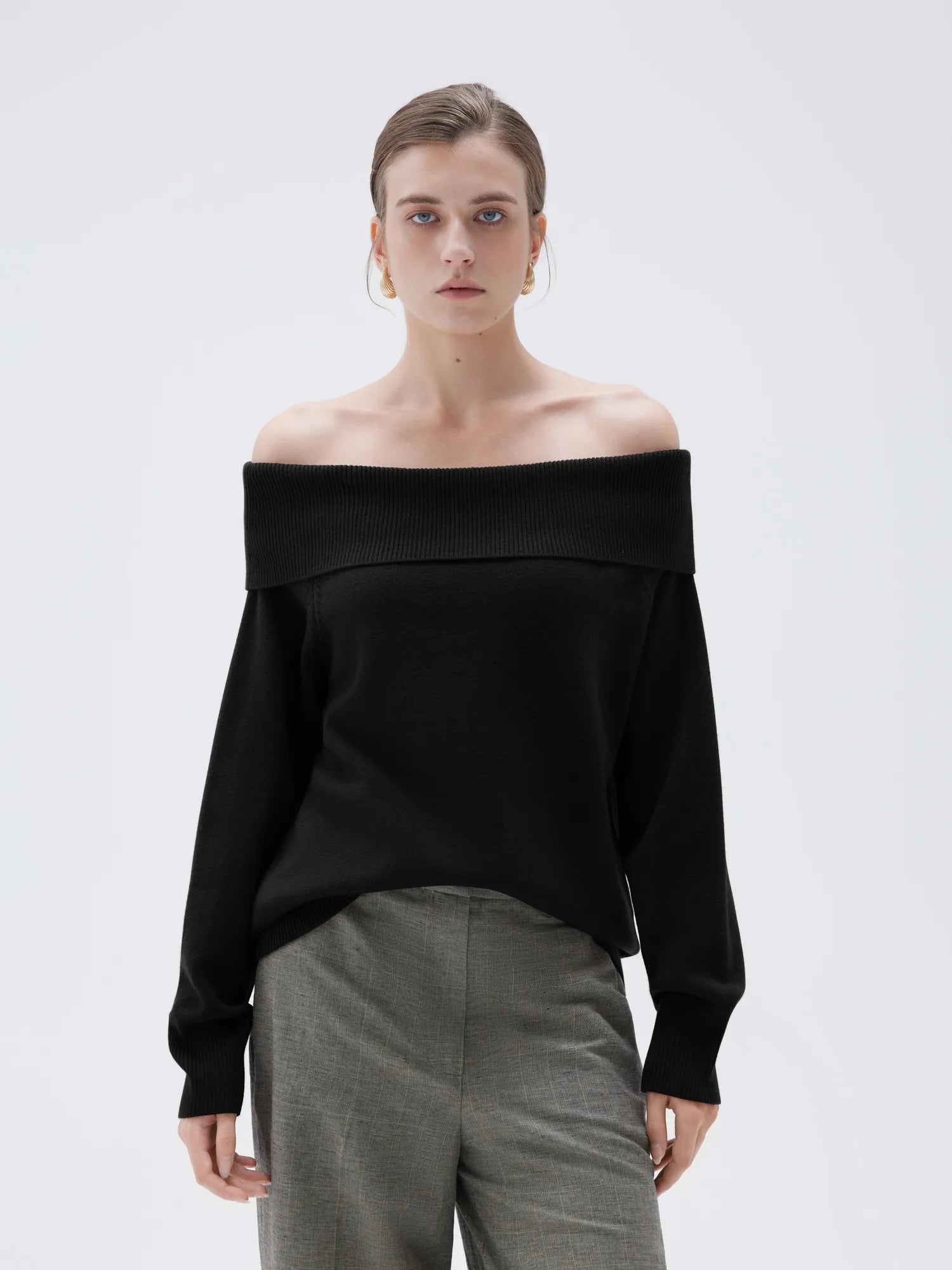 Cashmere Oversized Off Shoulder Sweater