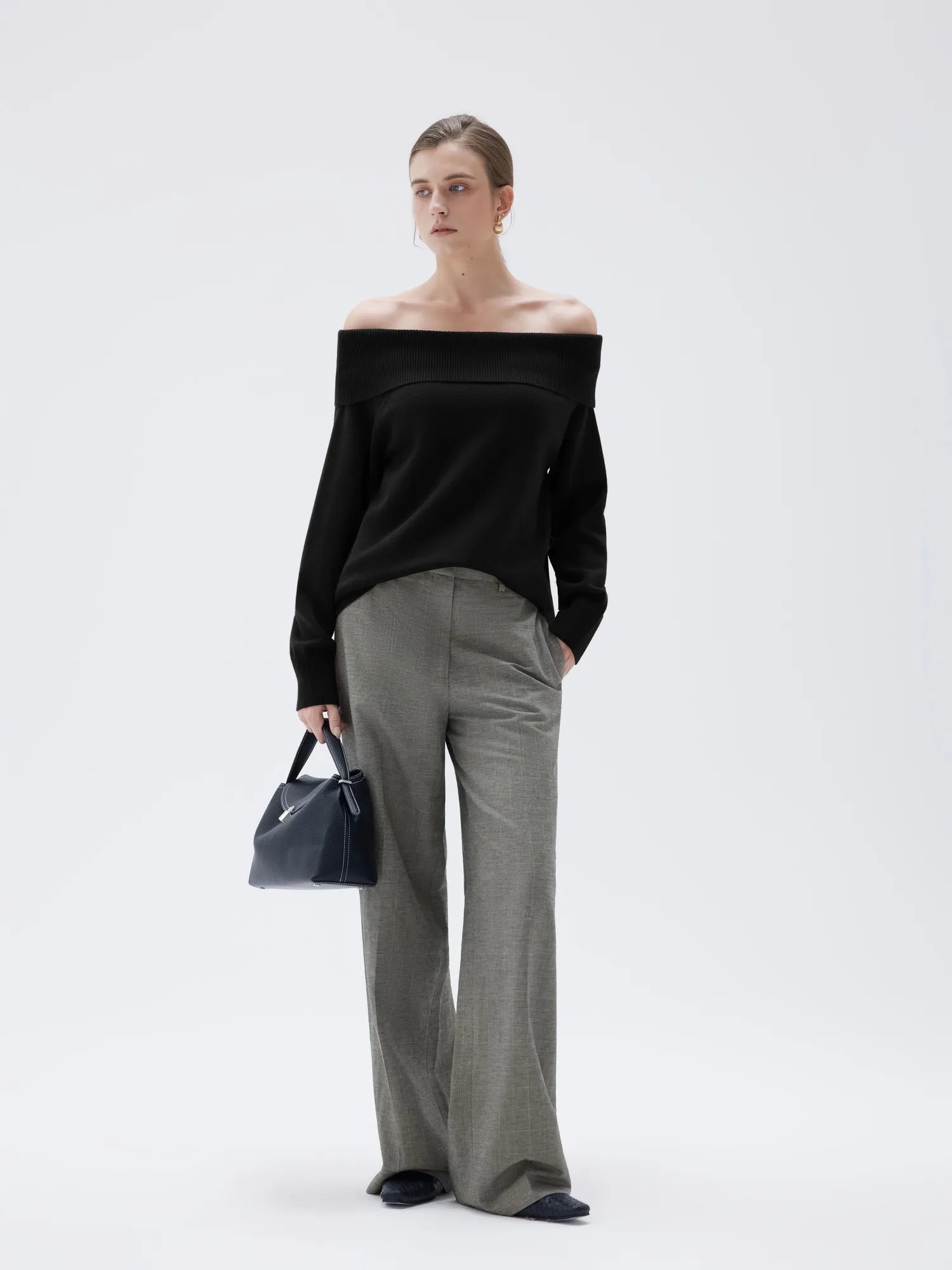Cashmere Oversized Off Shoulder Sweater