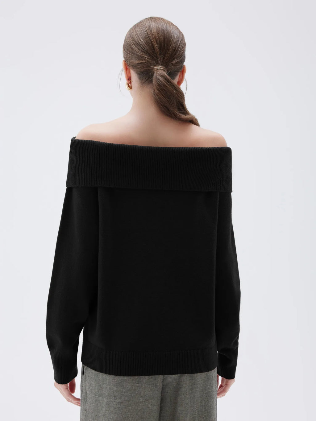 Cashmere Oversized Off Shoulder Sweater