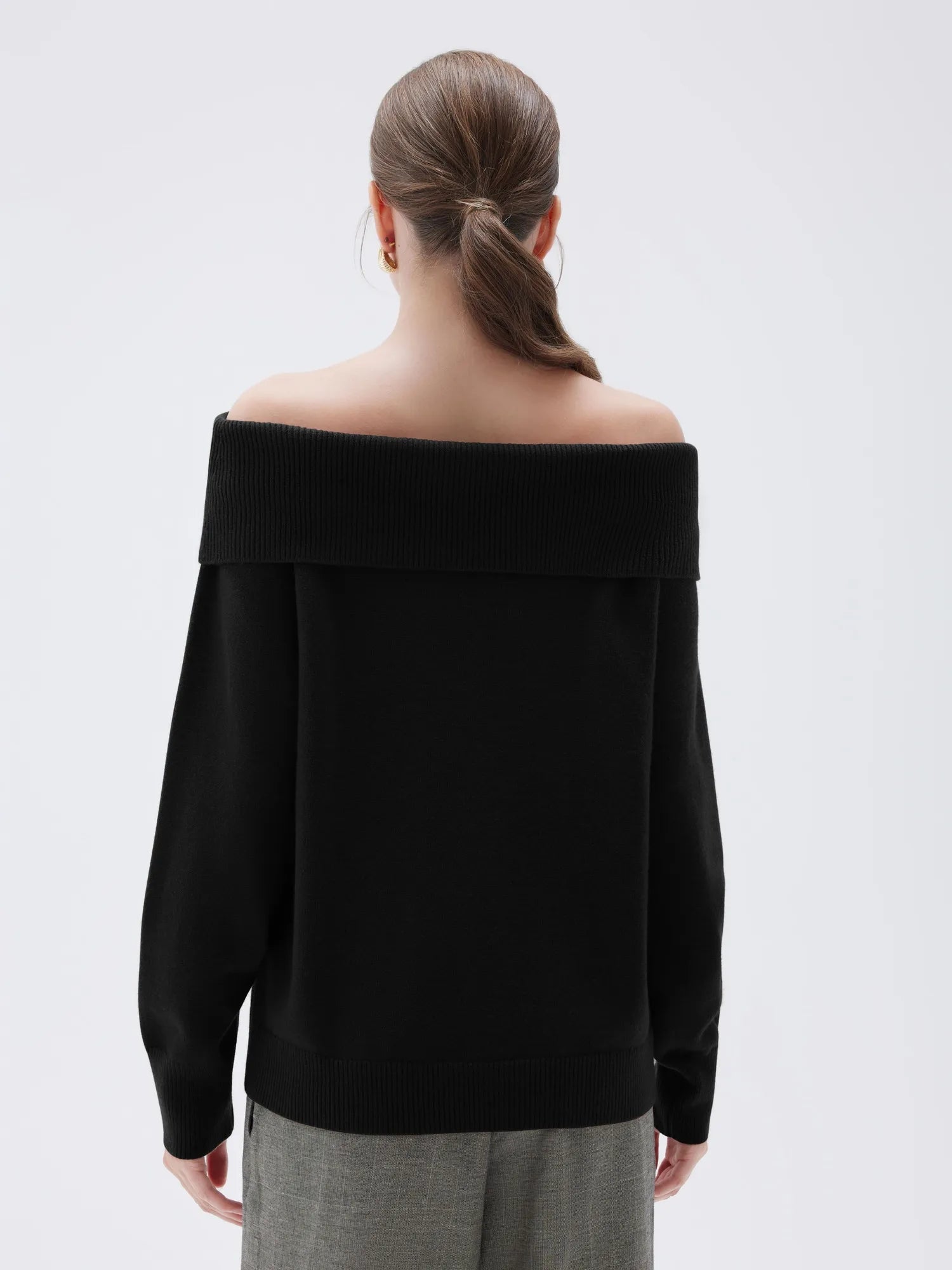 Cashmere Oversized Off Shoulder Sweater
