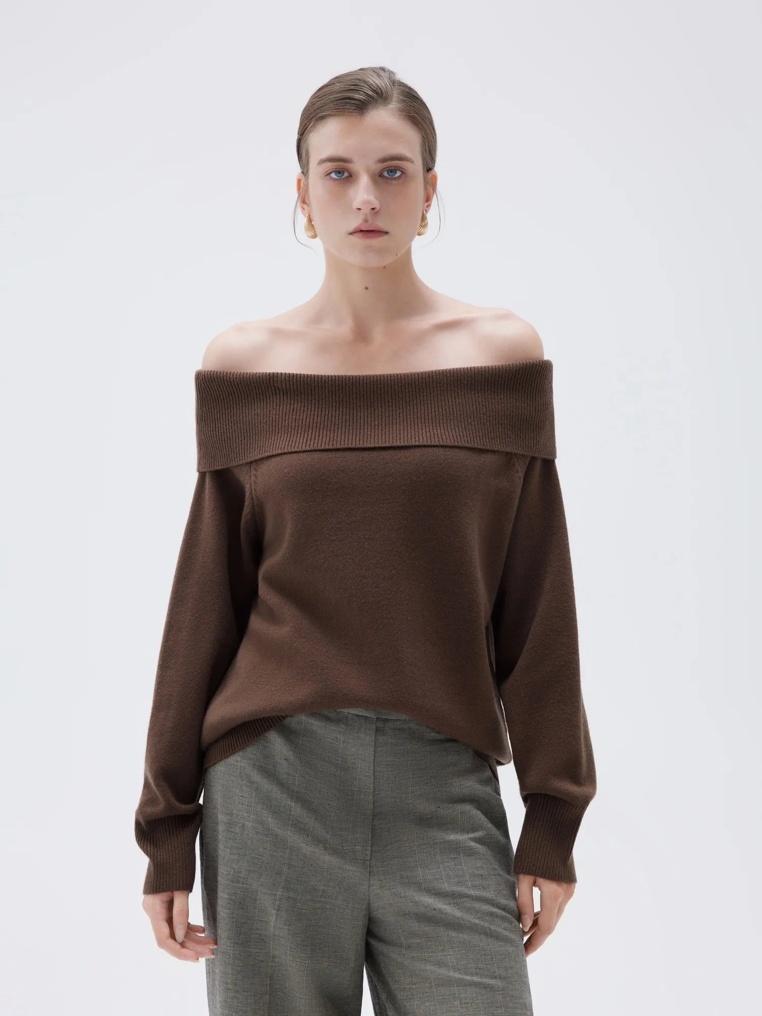 Cashmere Oversized Off Shoulder Sweater