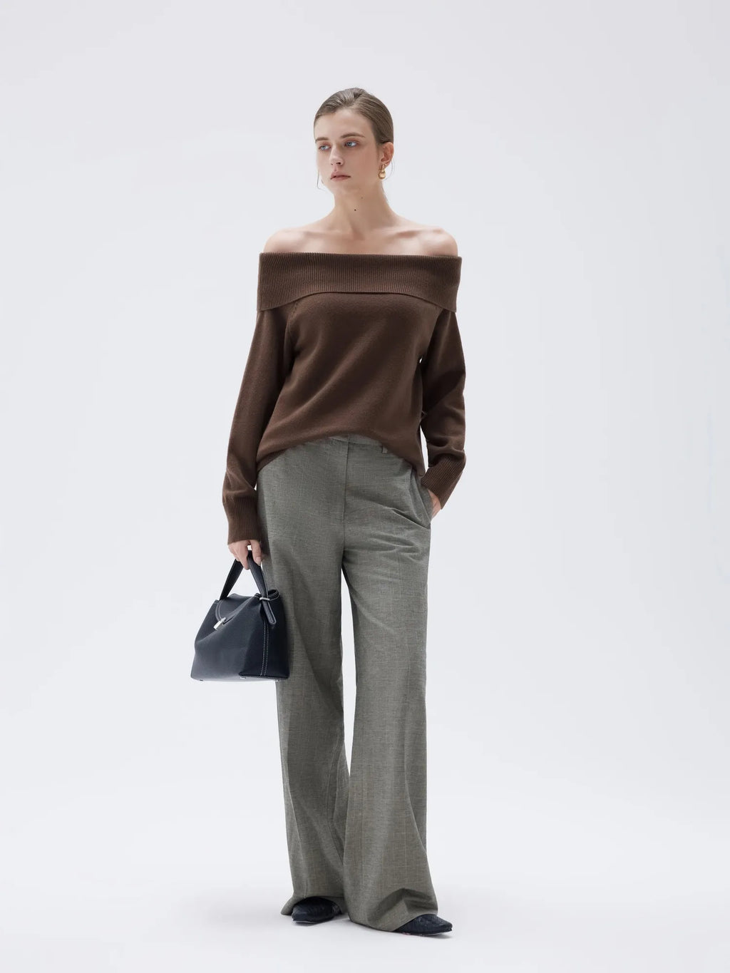 Cashmere Oversized Off Shoulder Sweater