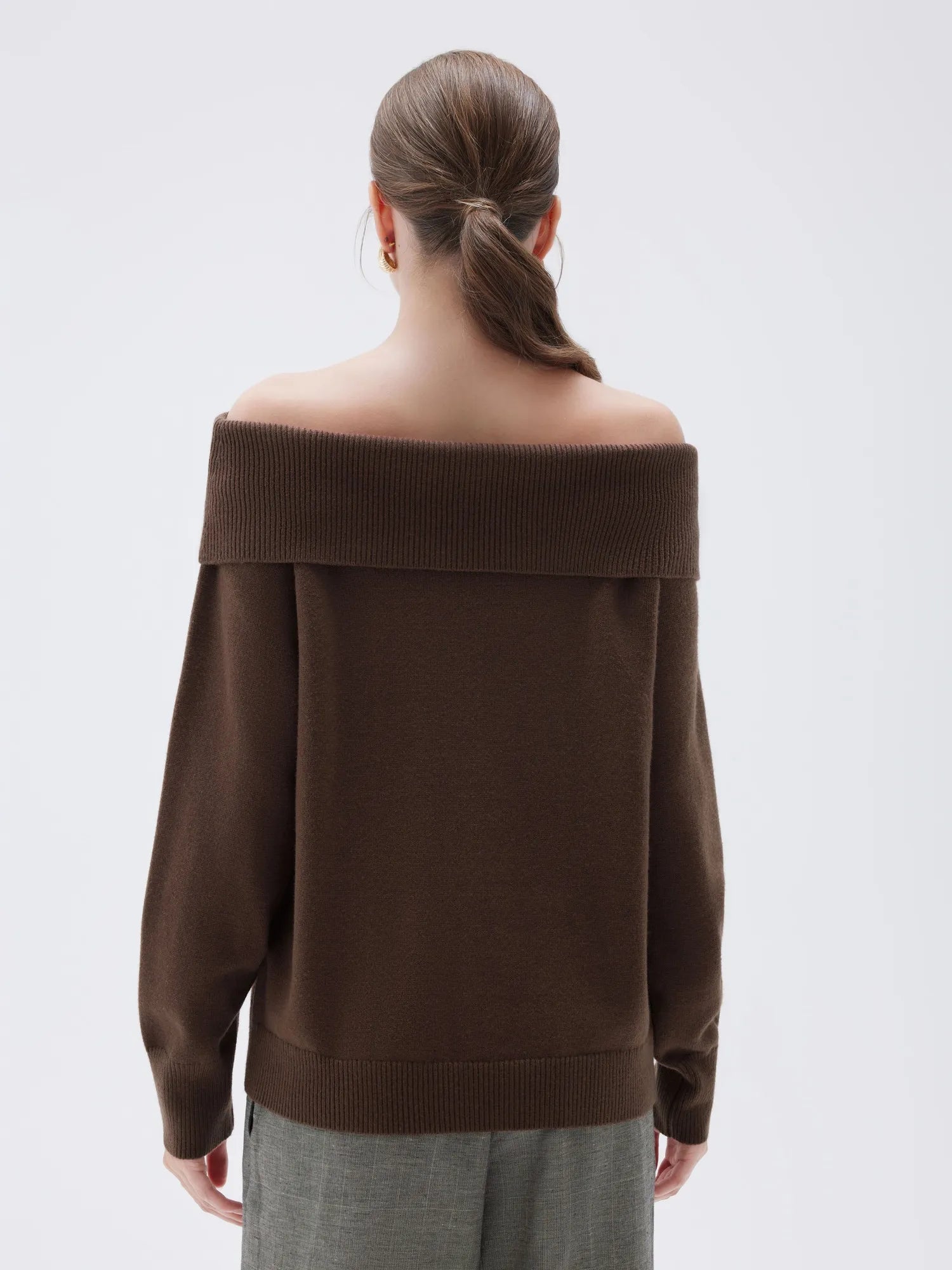 Cashmere Oversized Off Shoulder Sweater