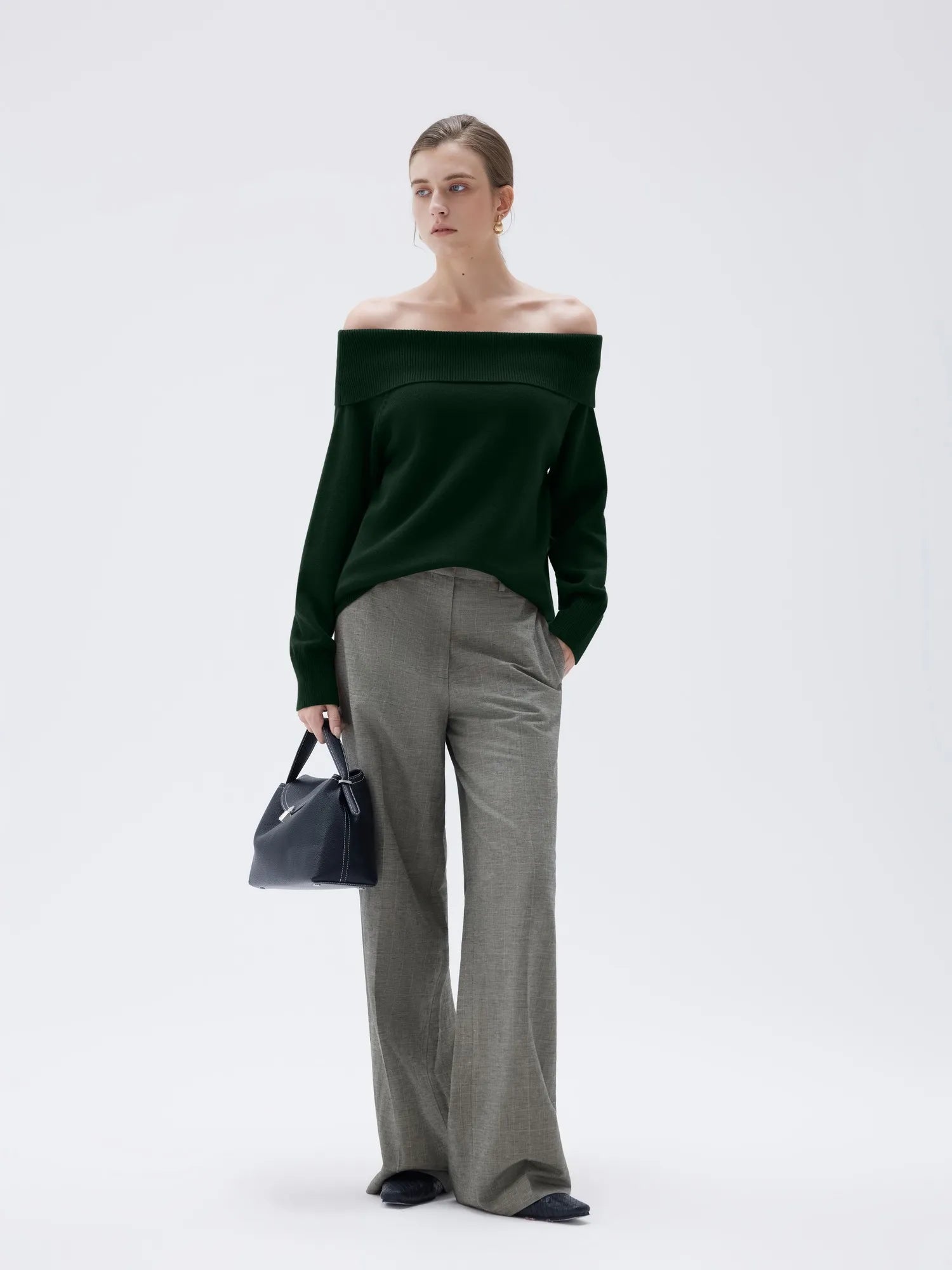 Cashmere Oversized Off Shoulder Sweater