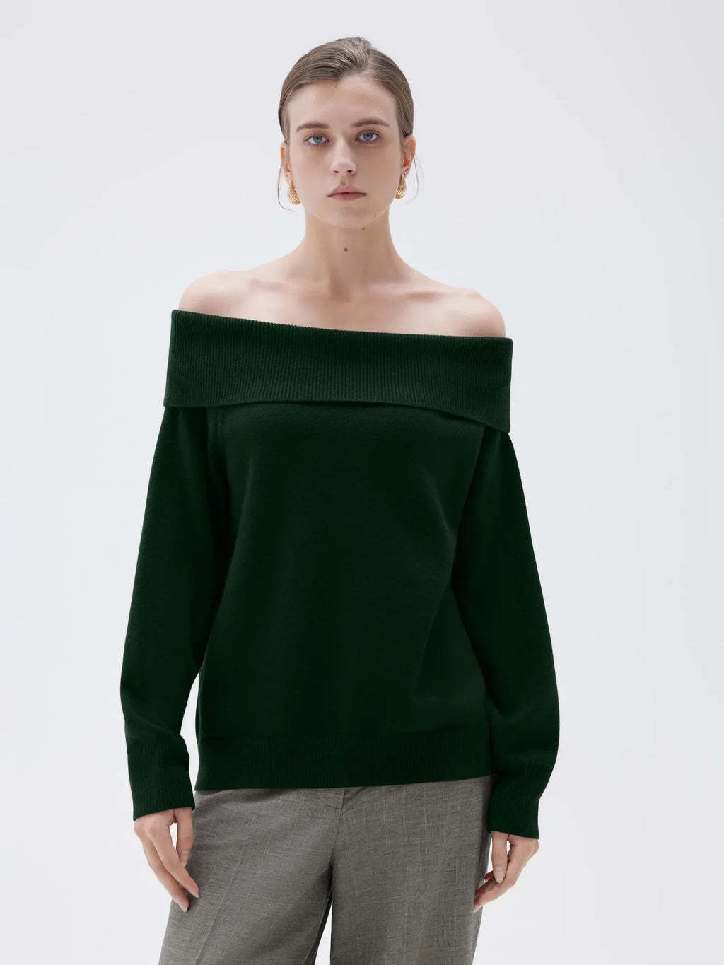 Cashmere Oversized Off Shoulder Sweater