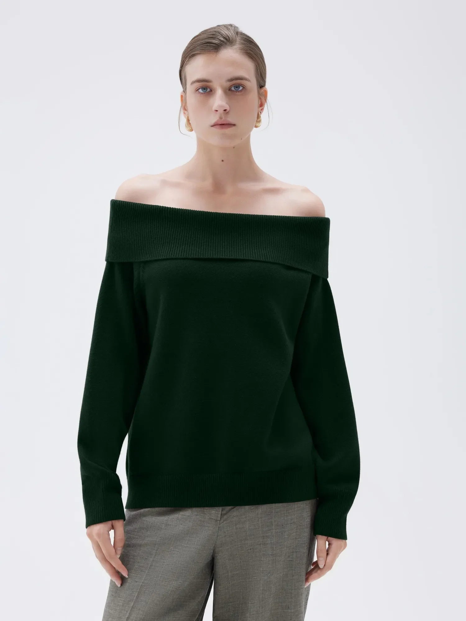 Cashmere Oversized Off Shoulder Sweater
