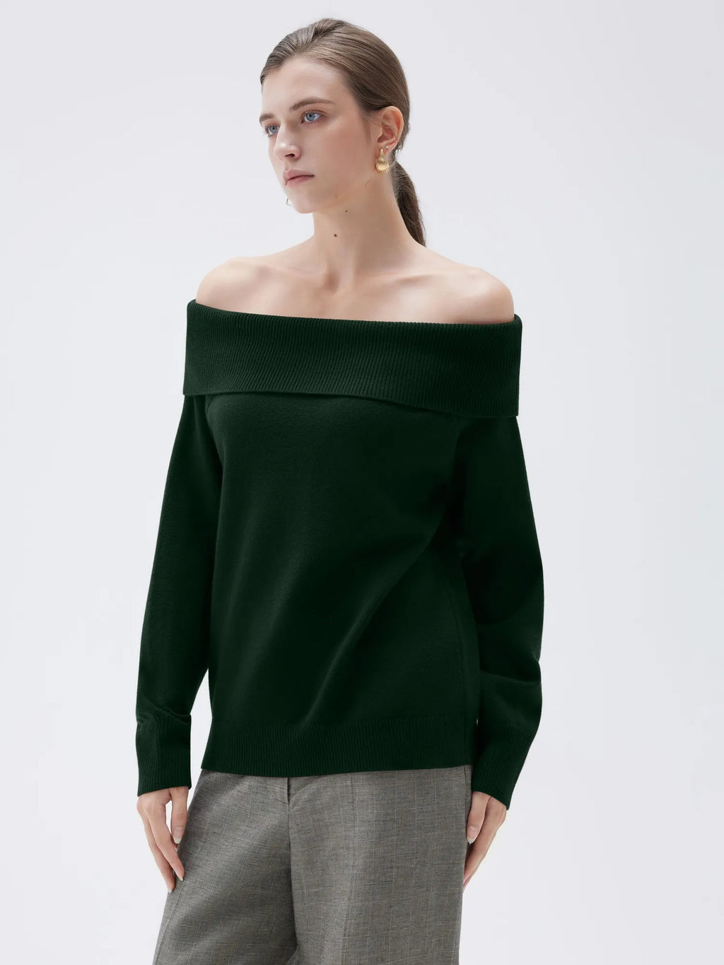 Cashmere Oversized Off Shoulder Sweater