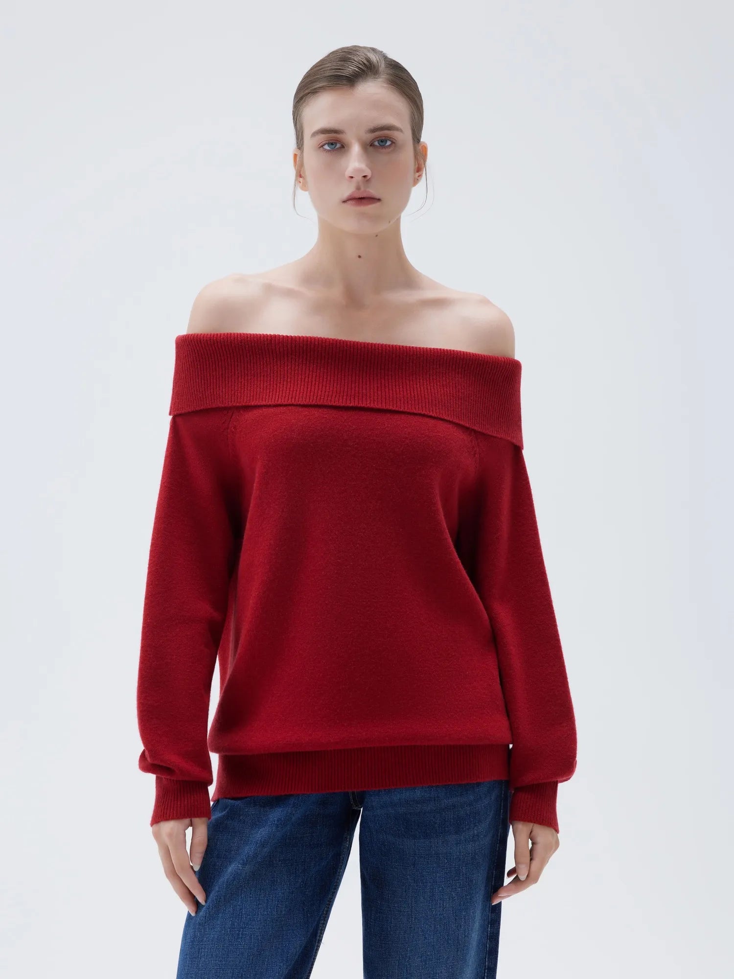 Cashmere Oversized Off Shoulder Sweater