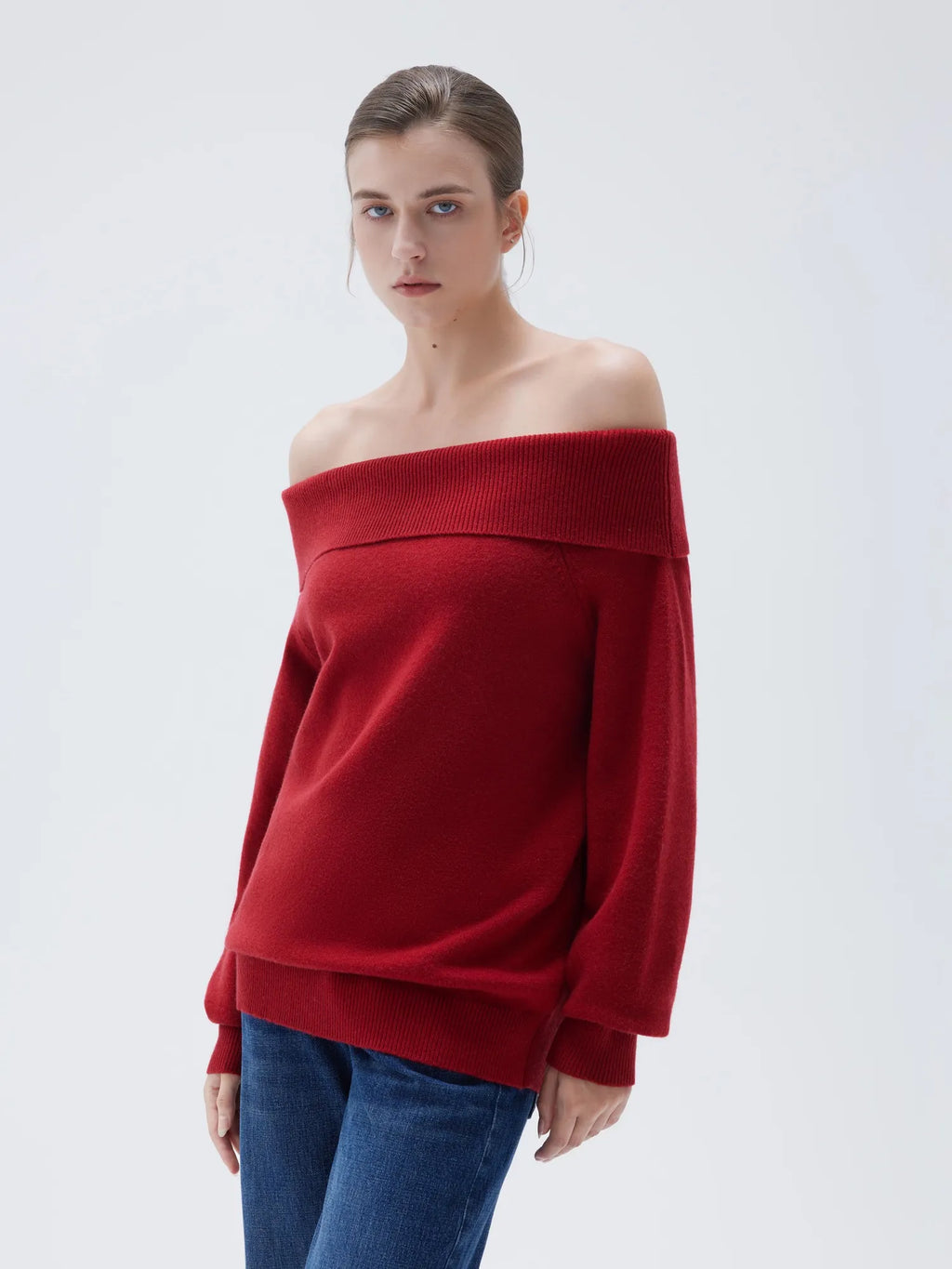 Cashmere Oversized Off Shoulder Sweater
