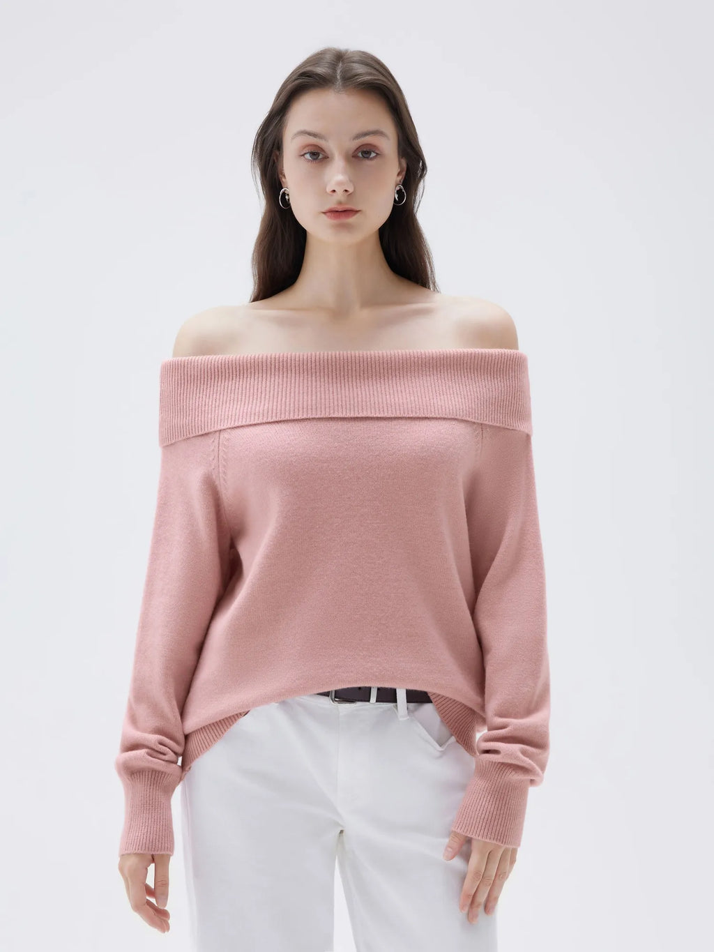 Cashmere Oversized Off Shoulder Sweater