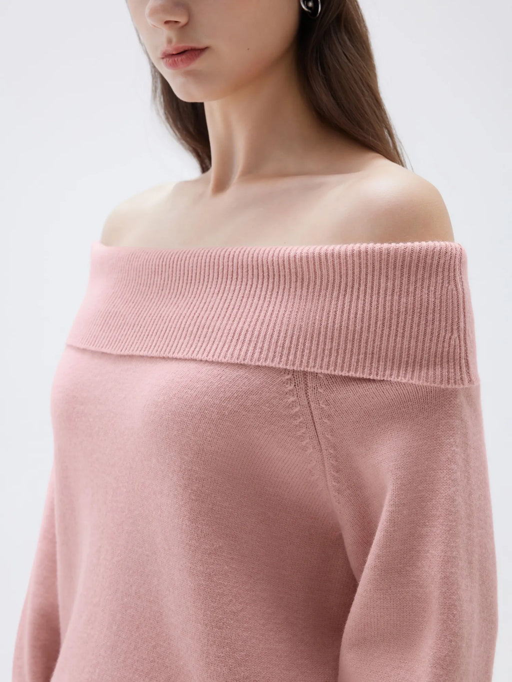 Cashmere Oversized Off Shoulder Sweater