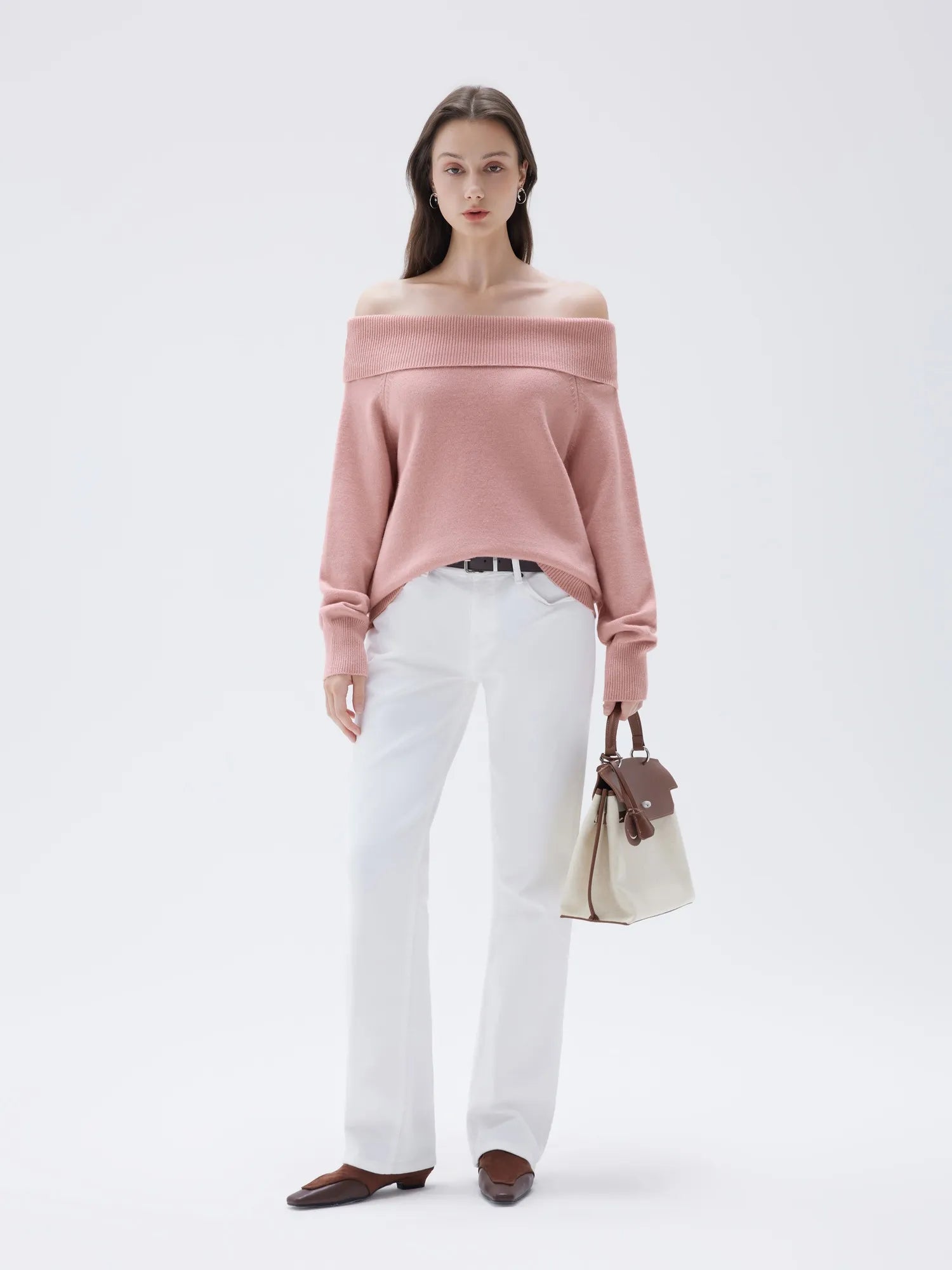 Cashmere Oversized Off Shoulder Sweater