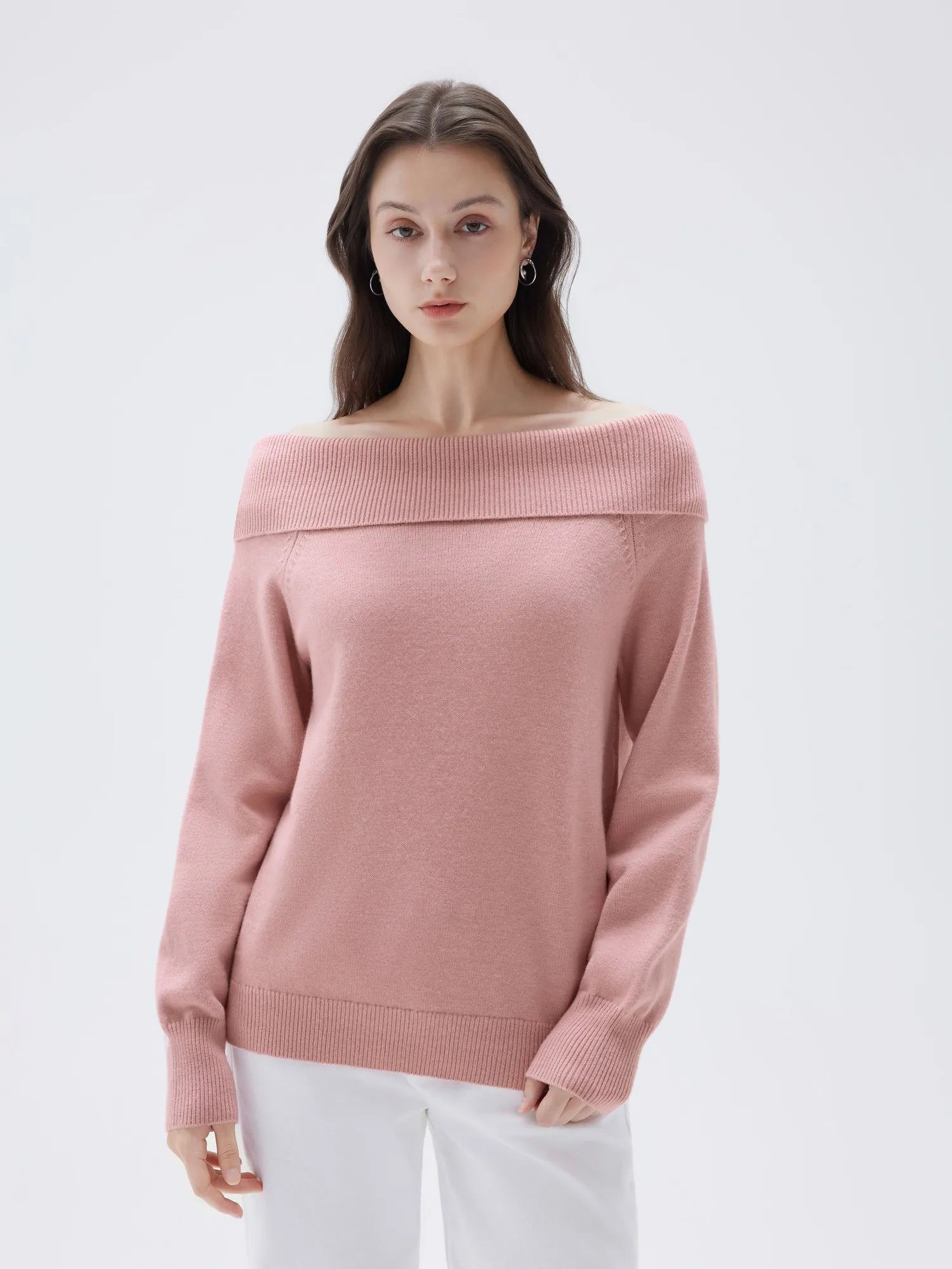 Cashmere Oversized Off Shoulder Sweater