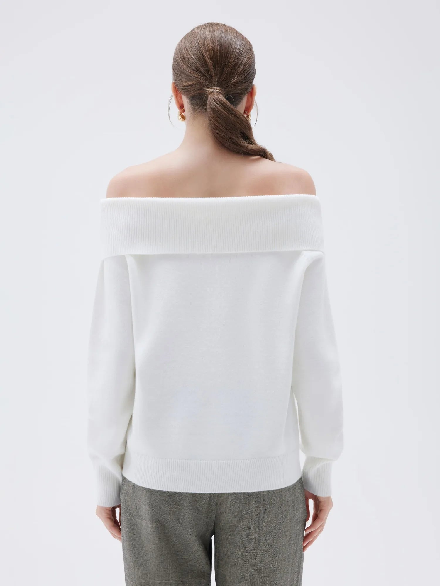 Cashmere Oversized Off Shoulder Sweater