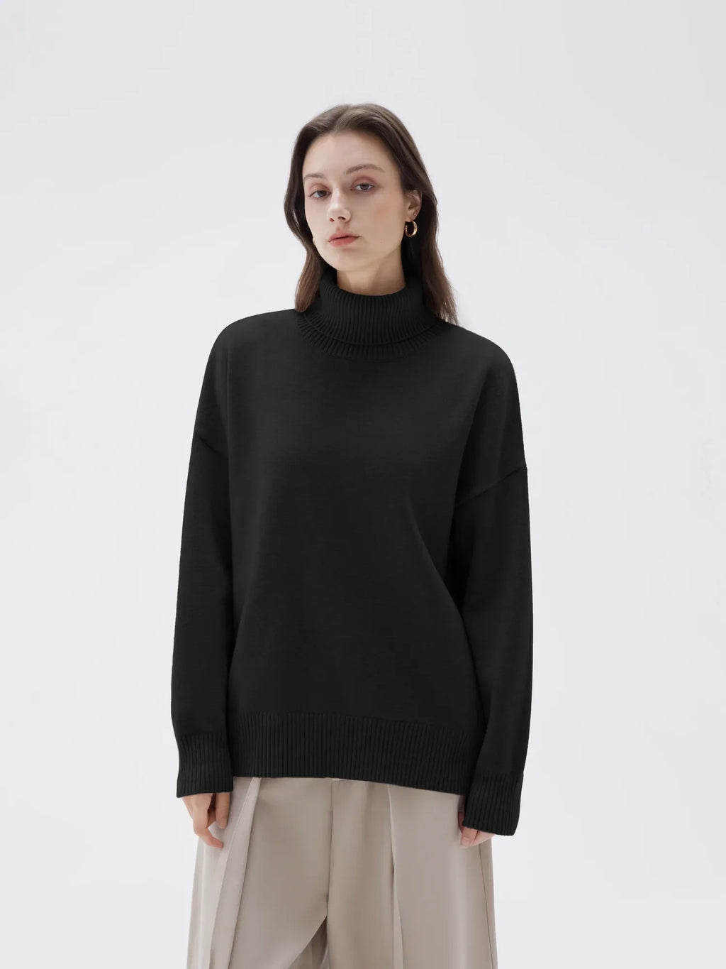 Cashmere Oversized Turtleneck Sweater