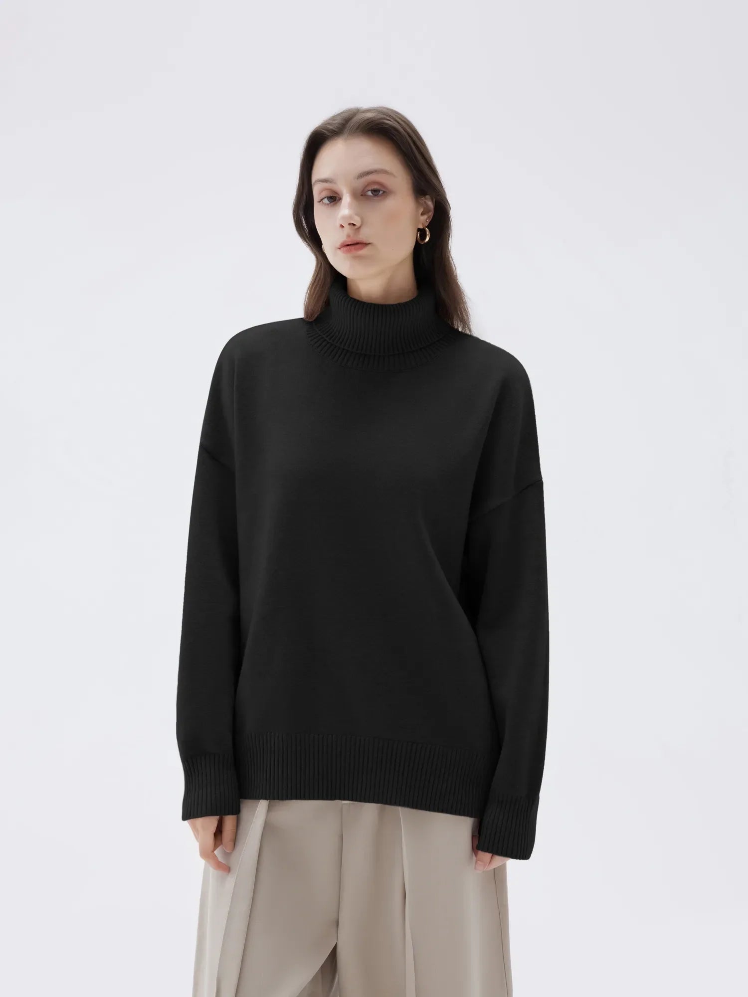 Cashmere Oversized Turtleneck Sweater