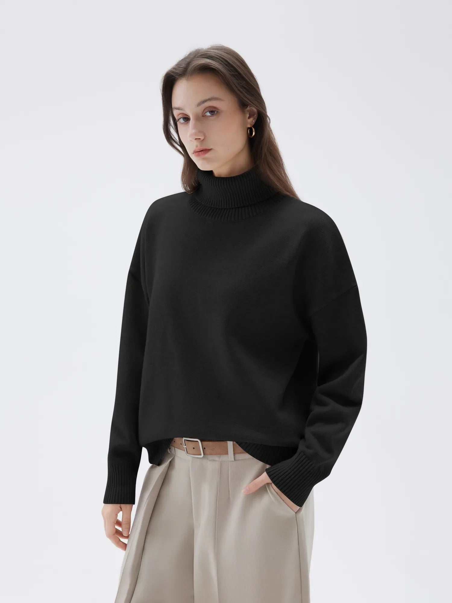 Cashmere Oversized Turtleneck Sweater