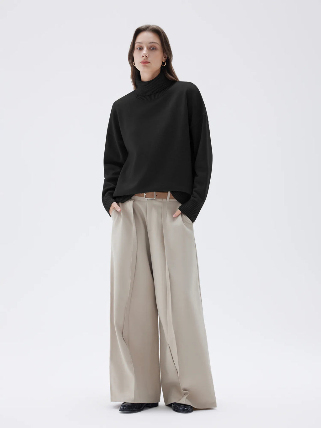 Cashmere Oversized Turtleneck Sweater