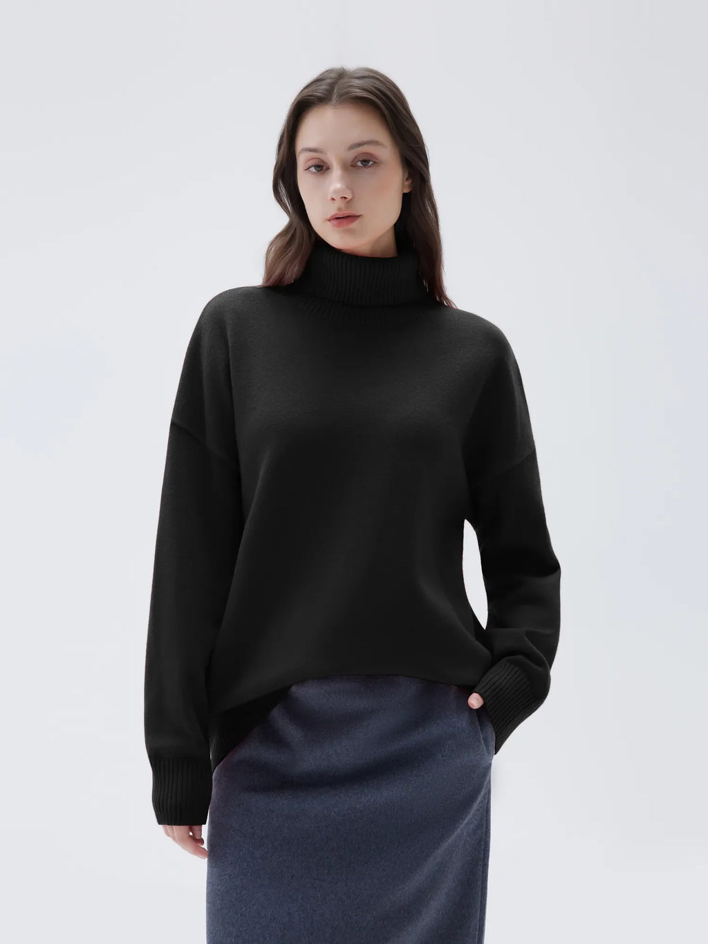 Cashmere Oversized Turtleneck Sweater