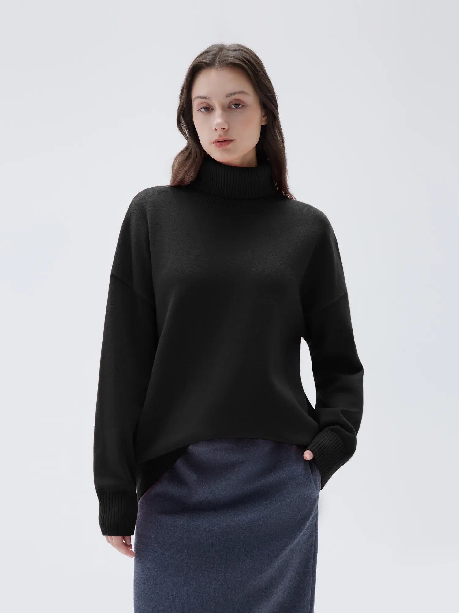Cashmere Oversized Turtleneck Sweater