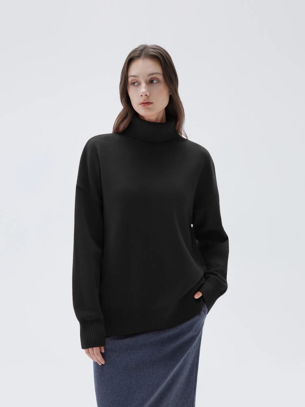 Cashmere Oversized Turtleneck Sweater