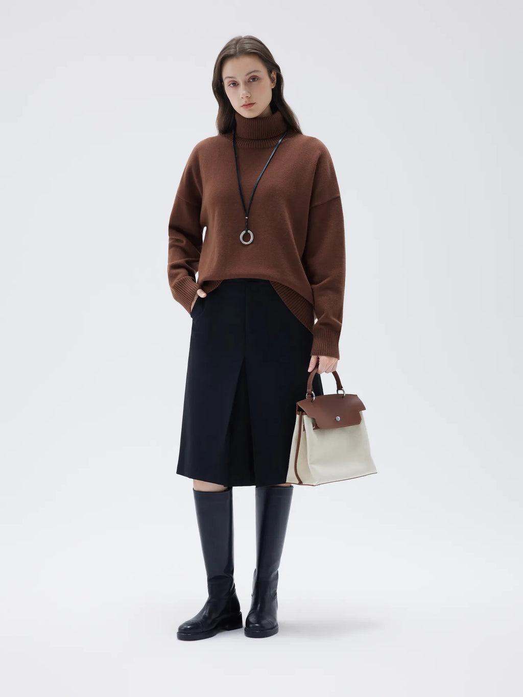 Cashmere Oversized Turtleneck Sweater