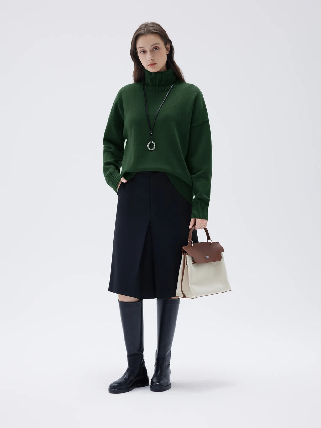 Cashmere Oversized Turtleneck Sweater